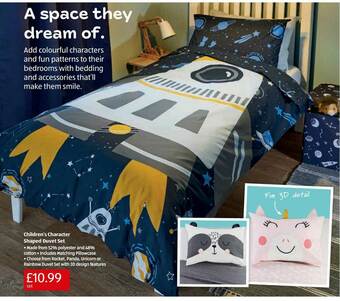 Aldi Children's Character Shaped Duvet Set offer
