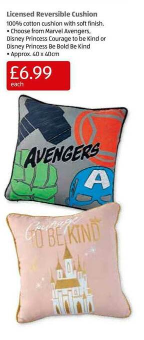 Aldi Licensed Reversible Cushion offer