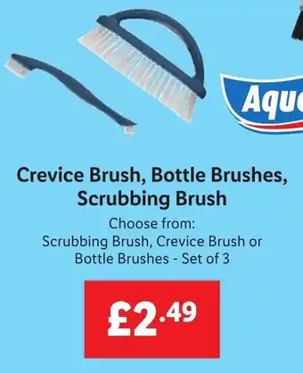 Lidl AquaPur Crevice Brush,Bottle Brushes,Scrubbing Brush offer