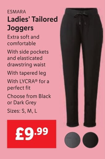 Lidl Esmara Ladies' Tailored Joggers offer