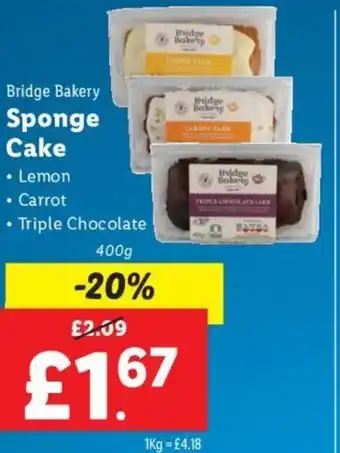Lidl Bridge Bakery Sponge Cake offer
