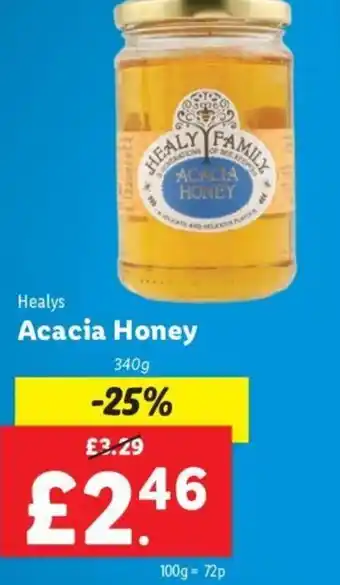 Lidl Healys Acacia Honey 340g offer