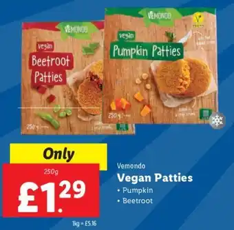 Lidl Vemondo Vegan Patties 250g offer