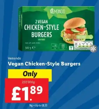 Lidl Vemondo Vegan Chicken Style Burgers 227/300g offer