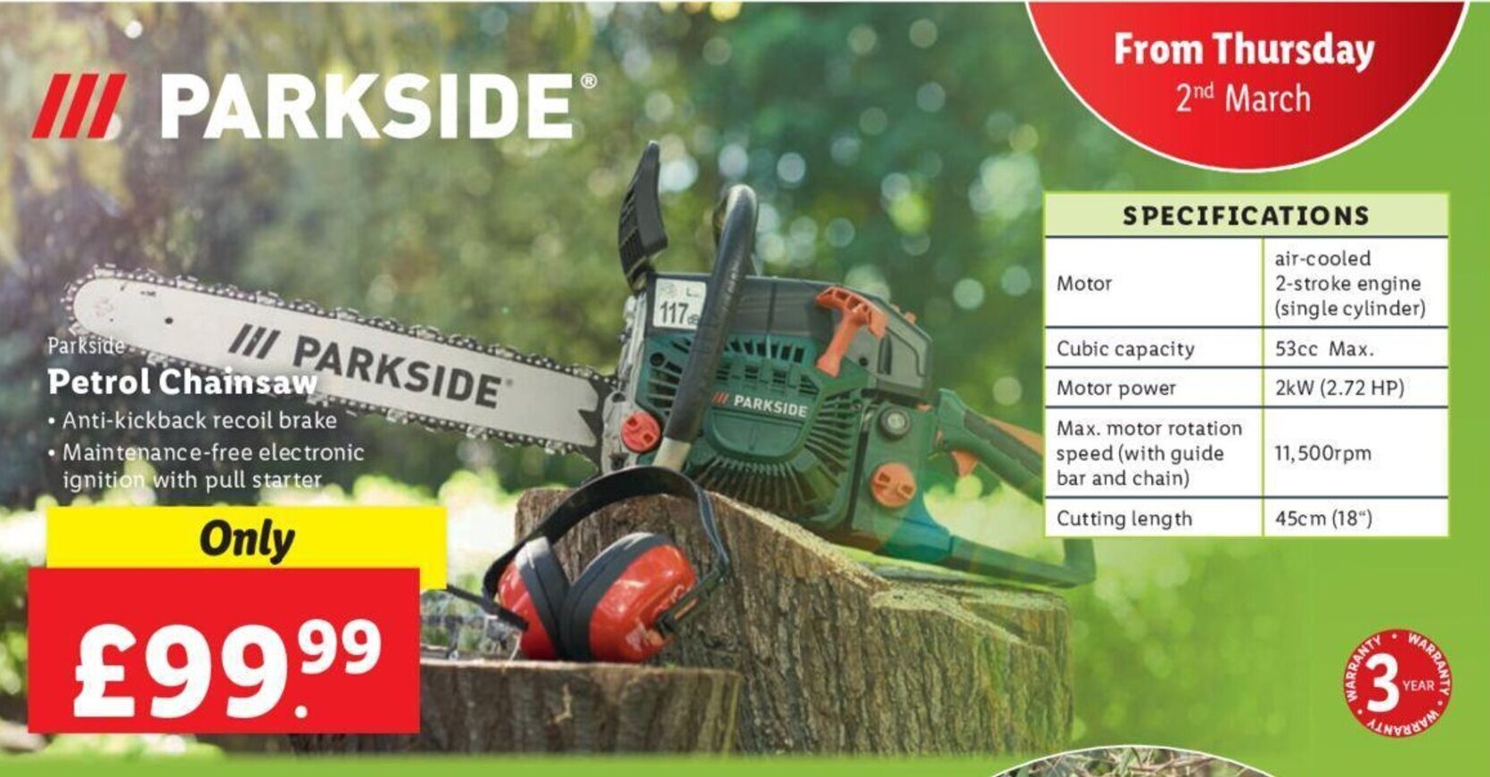 Parkside Chainsaw offer at Lidl