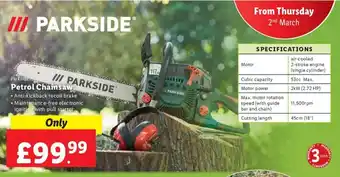 Lidl Parkside Chainsaw offer