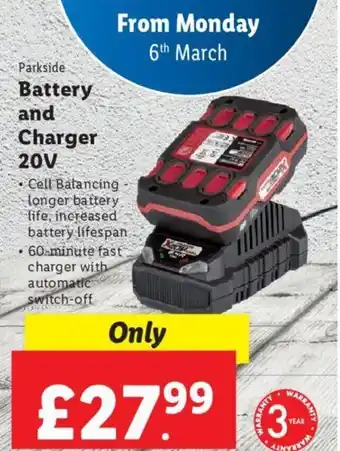 Lidl Battery and Charger 20V offer