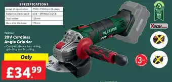 Lidl 20V Cordless Angle Grinder offer