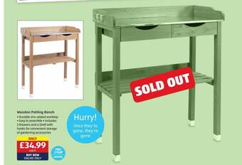 Aldi Wooden potting bench offer