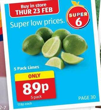 Aldi 5 pack limes offer