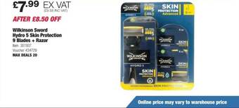 Costco Wilkinson sword hydro 5 skin protection 9 blades + razor offer