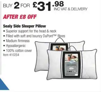 Costco Sealy side sleeper pillow offer