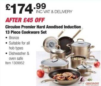 Costco Circulon premier hard anodised induction 13 piece cookware set offer