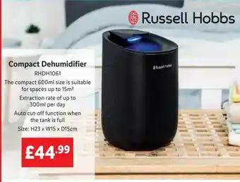 Lidl Russell hobbs compact dehumidifier offer