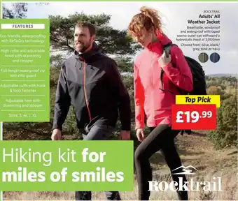 Lidl Rocktrail adults' all weather jacket offer