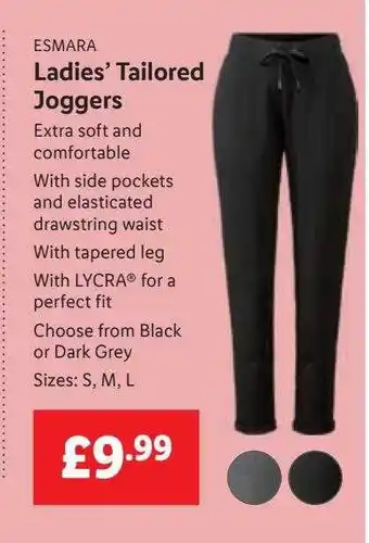 Lidl Esmara ladies' tailored joggers offer