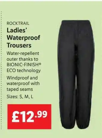 Lidl Rocktrail ladies' waterproof trousers offer