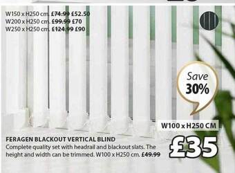 JYSK Feragen blackout vertical blind offer