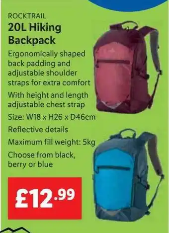 Rocktrail 20l hiking backpack