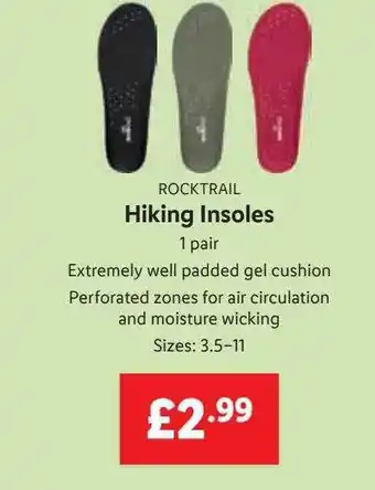 Lidl Rocktrail hiking insoles offer