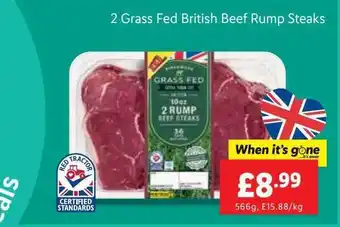 Lidl 2 grass fed british beef rump steaks offer