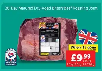 Lidl 36-day matured dry-aged british beef roasting joint offer