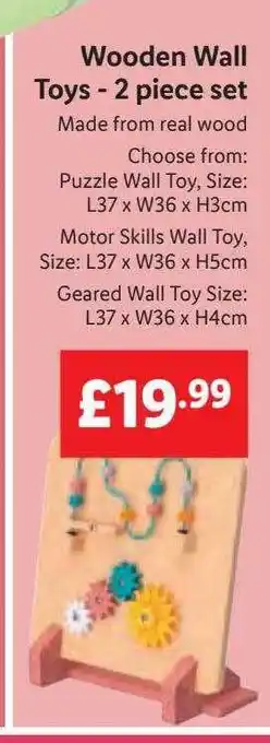 Lidl Wooden wall toys offer