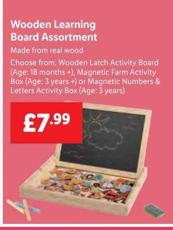 Lidl Wooden learning board assortment offer