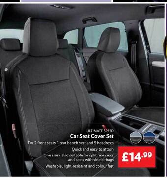 Lidl Ultimate speed car seat cover set offer
