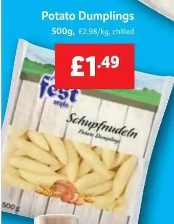 Lidl Alpen fest style potato dumplings offer