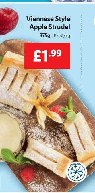 Lidl Viennese style apple strudel offer