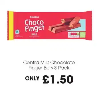 Centra Centra Milk Chocolate Finger Bars 8 Pack offer