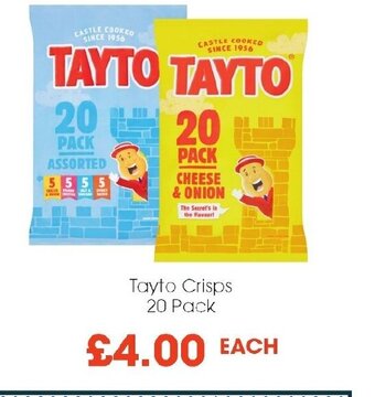 Centra Tayto Crisps 20 Pack offer