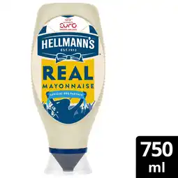 Tesco Hellmann's real squeezy mayonnaise 750ml offer