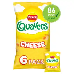 Tesco Walkers quavers cheese snacks 6x16g offer