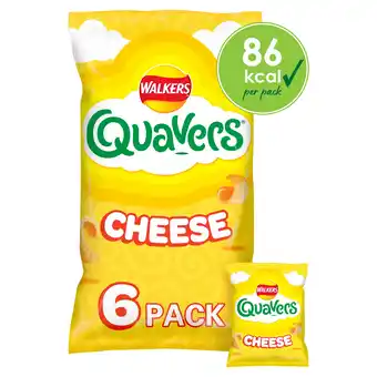 Tesco Walkers quavers cheese snacks 6x16g offer