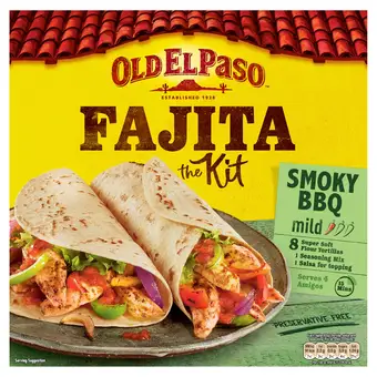 Tesco Old el paso smoky bbq fajita dinner kit 500g offer