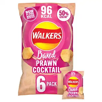 Tesco Walkers baked prawn cocktail crisps 6 x 22g offer