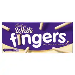 Tesco Cadbury white chocolate fingers biscuits 114g offer