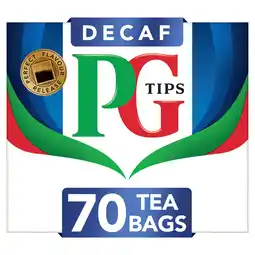 Tesco Pg tips decaffeinated 70 tea bags 203g offer