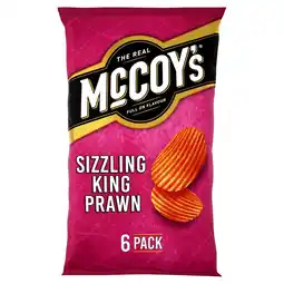 Tesco Mccoy's sizzling king prawn crisps multipack 6x25g offer