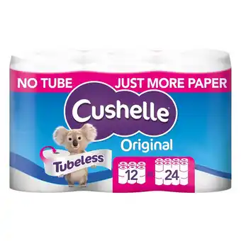 Tesco Cushelle original tubeless toilet tissue 12 rolls offer