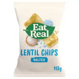 Tesco Eat real lentil chips sea salt 113g offer
