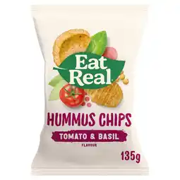 Tesco Eat real hummus chips tomato & basil 135g offer