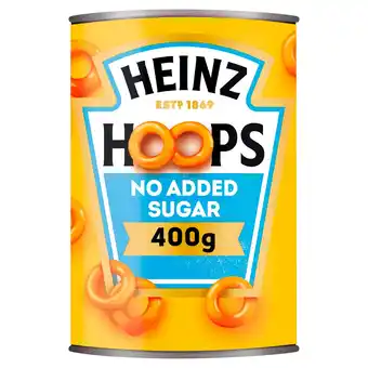 Tesco Heinz hoops no added sugar 400g offer