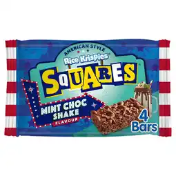 Tesco Kellogg's rice krispies squares mint chocolate shake flavour 4x34g offer