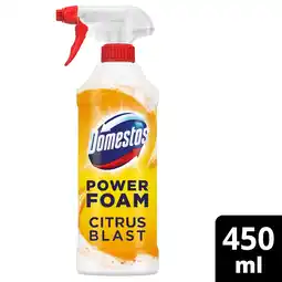 Tesco Domestos power foam bathroom cleaner citrus blast 450ml offer