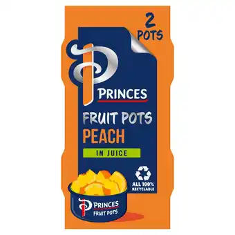 Tesco Princes peaches diced fruit pots 2x120g offer