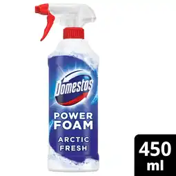 Tesco Domestos power foam bathroom cleaner artic fresh 450ml offer