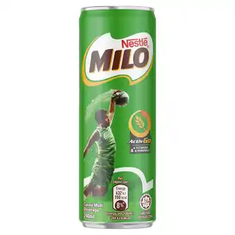 Tesco Milo activ-go cocoa malt beverage 240ml offer